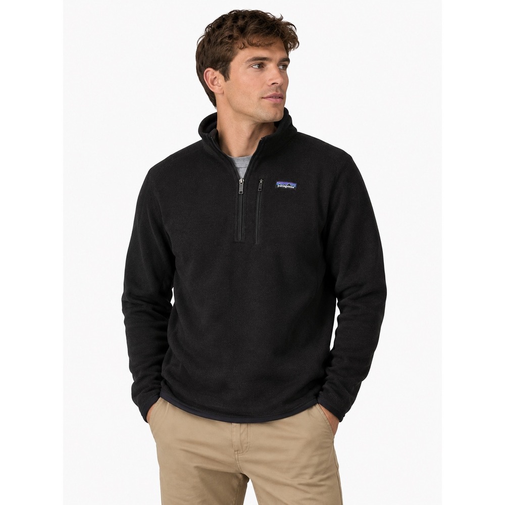 Patagonia Mens Better Sweater 1/4 Zip Fleece Pullover Black Size XL NWT